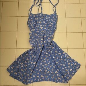Floral Blue Spaghetti Strap Dress